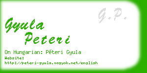 gyula peteri business card