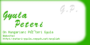 gyula peteri business card